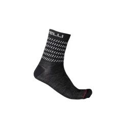 Castelli Chaussettes GO 15 Gris Et Blanc