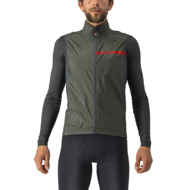Castelli Gilet Squadra Stretch Gris/Vert