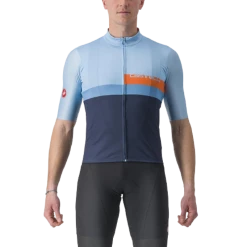 Castelli Maillot A Blocco Jersey Bleu/Blanc