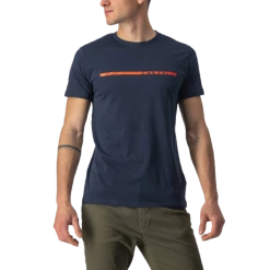 Castelli T-shirt Ventaglio Bleu/Rouge
